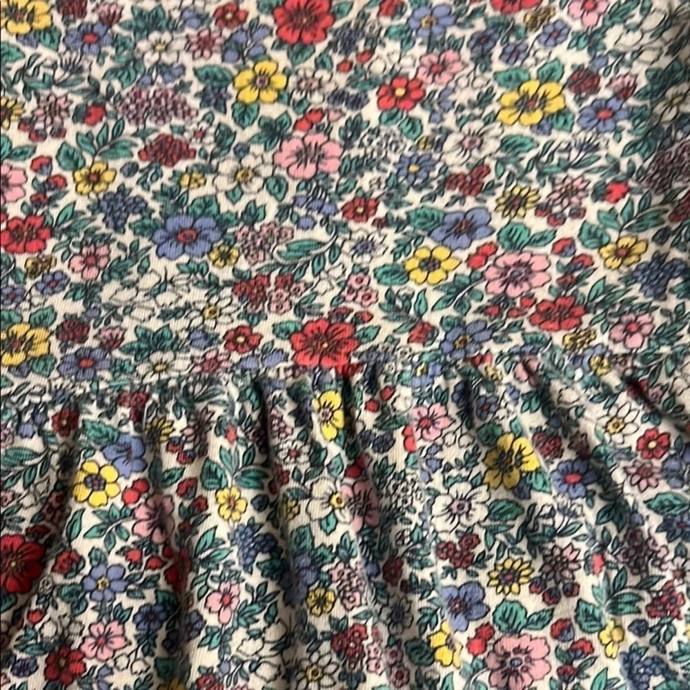 GAP Red and Blue Casual Dress with Floral Print